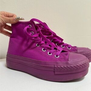 High top purple platform converse